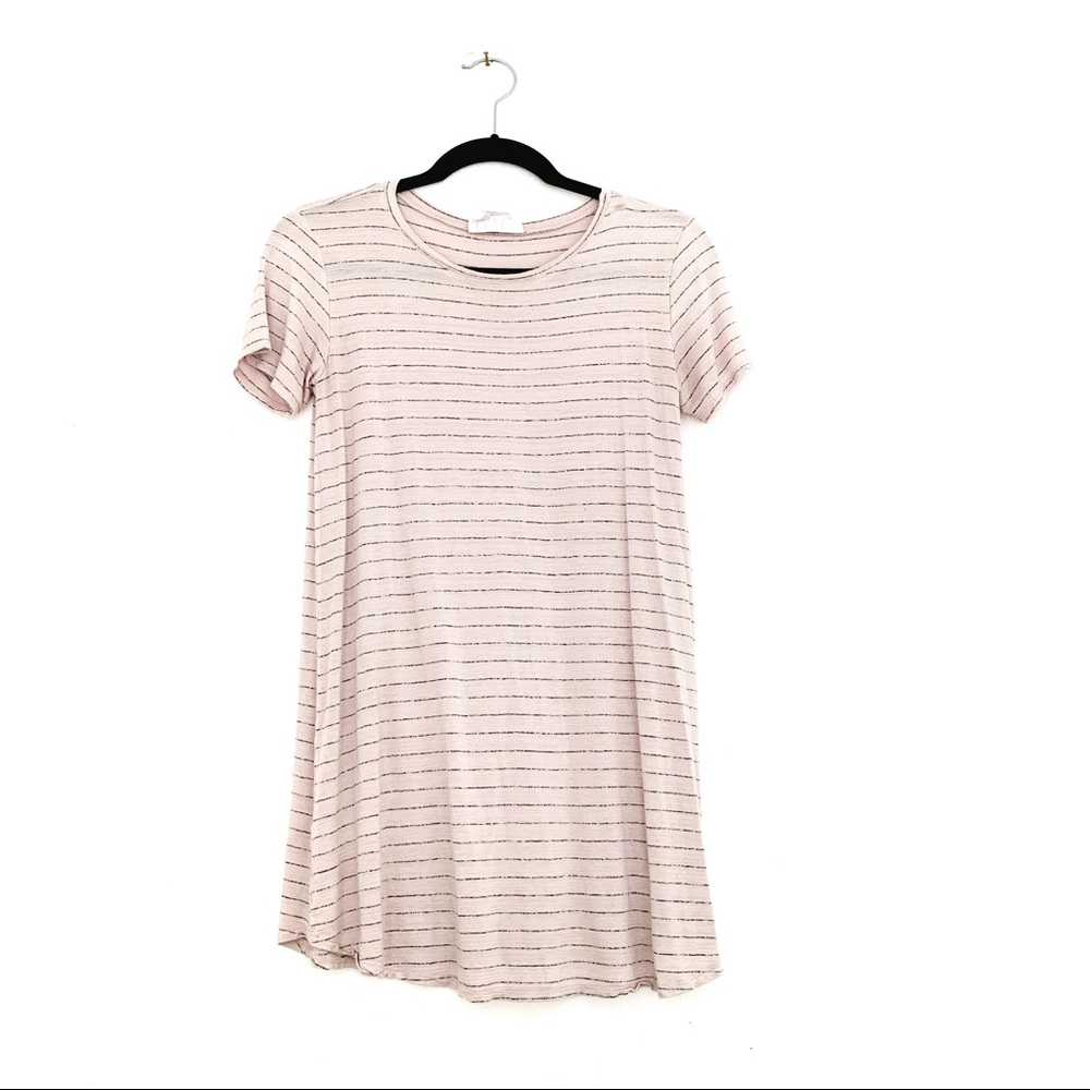 Sadie & Sage Striped Pink + Grey Lounge Tee
